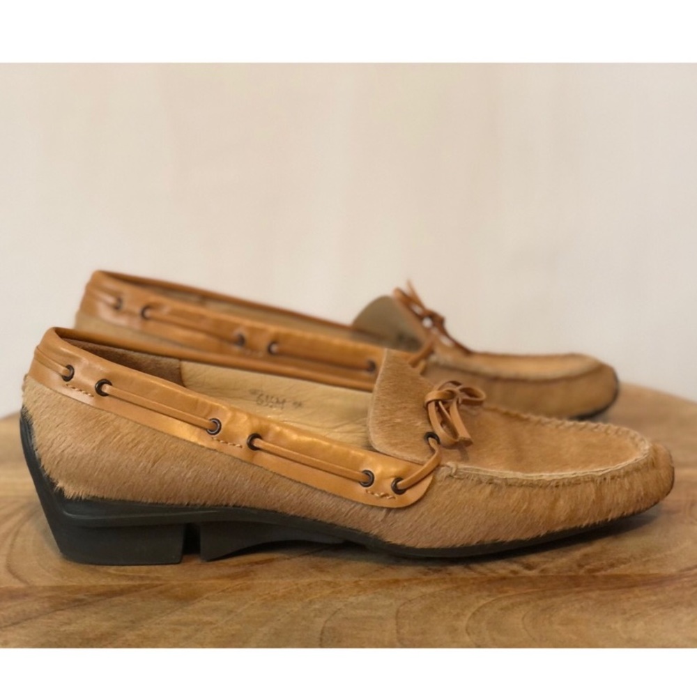 Via Spiga Cow Hide Loafers Fur Leather Shoes 6.5 - Picture 5 of 8